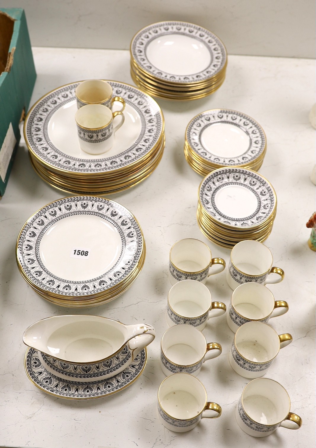 A Royal Staffordshire black Victoria dinner coffee service